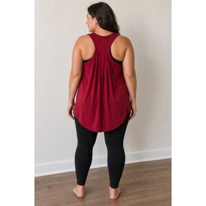Athleta Red Racerback Tank Top 3X Flowy High Low Hem Athleisure Plus Size